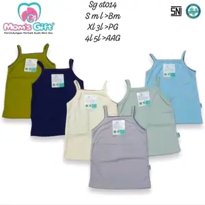 12pcs , 3pcs , 6pcs  Tengtop anak MOMGIFT / Singlet anak warna warni / Singlet anak tali kecil / Tengtop Mom gift