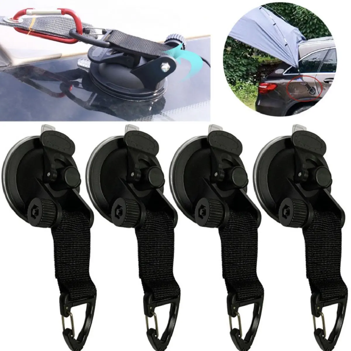 Summer field car tent suction cup Heavy outdoor ceiling accessories Strong suction climbing buckle repeated use