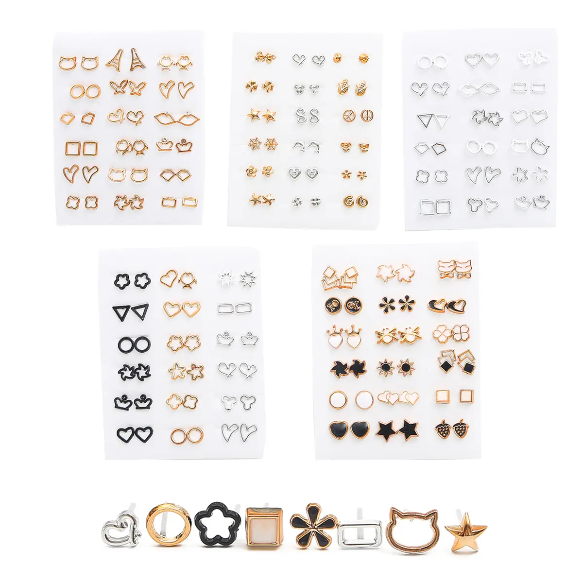 Beadia 18 Pasang Anting Stud Akrilik Elektroplating Model Random, Hadiah Fashion Sehari-hari