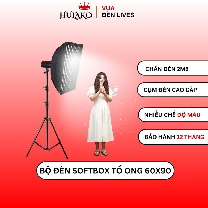 Đèn Trợ Sáng Studio Livestream Đèn Softbox Tổ Ong Cao Cấp 60x90cm Quay Video Chụp Ảnh 3 Chế Độ Sáng