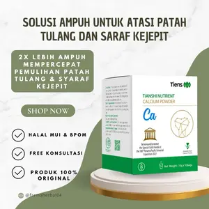 Kalsium Murni Herbal China Obat  Saraf Kejepit Tianshi Nutrient Calsium Powder 1 Box Segel Isi 10 Sachet - Susu Kalsium Tiens Dewasa Untuk Tulang Susu Murni