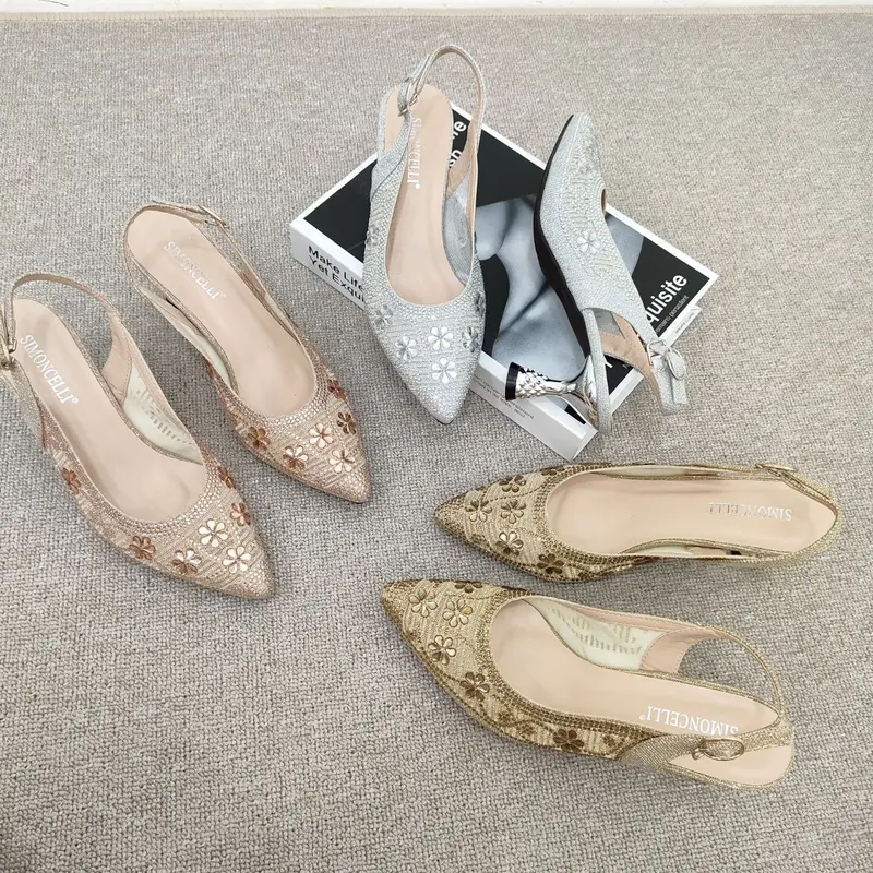 Simoncelli Sepatu Wanita Heels Tali Belakang 5 Cm Heels Pesta Kondangan Kuliah High Heels Import HXT-14 High 0
