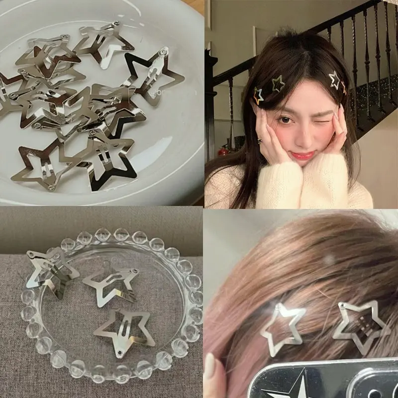 Kẹp tóc ngôi sao10/20/30 cho phụ nữ, ghim tóc, cô gái dễ thương, ngôi sao năm cánh kim loại, tóc mái ngọt ngào và mát mẻ, kẹp Bb đa năng, phụ kiện tóc