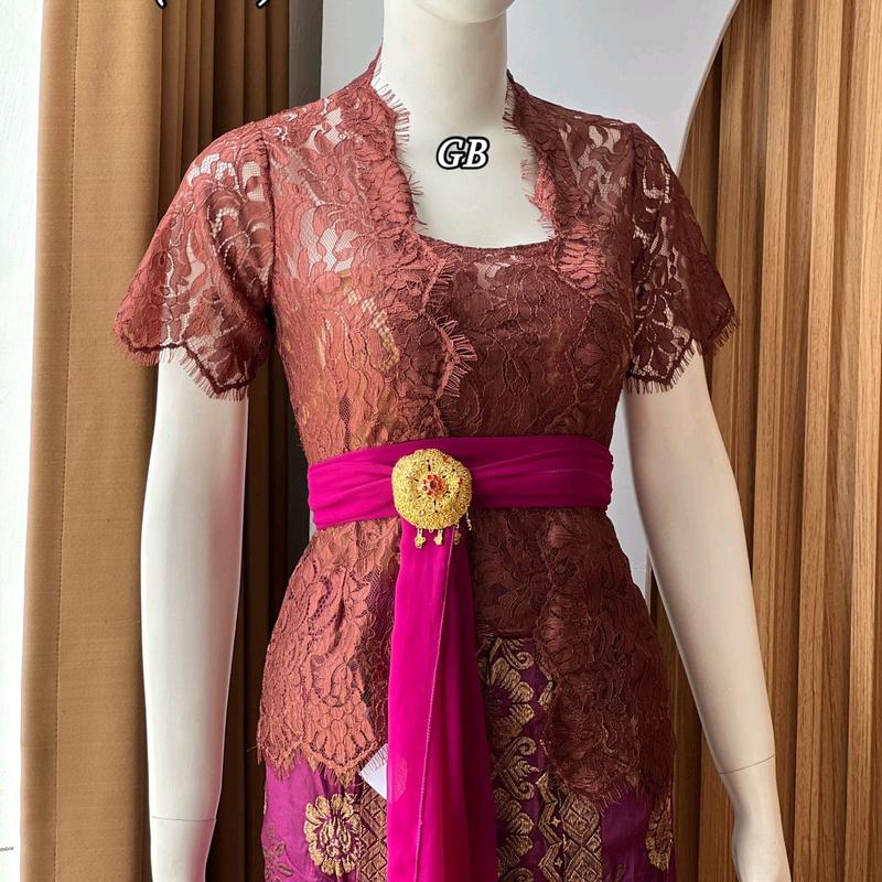 Kebaya Metalic 3D premium Tangan Pendek 1