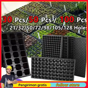 30 PCS Tray Semai 105 128 200 Lubang Potray 0.8mm Seedling Tray Dulang Benih Berkualitas Tinggi