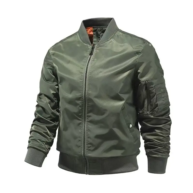 Áo Khoác Bomber, Màu Trơn Thời Trang Nam, Phong Cách Phi Công Áo Khoác Bóng Chày, Hàng Mới Về, Thích Hợp Cho Mùa Xuân Và Mùa Thu, Áo Khoác Ropa Hombre, Có Sẵn Trong S-5XL