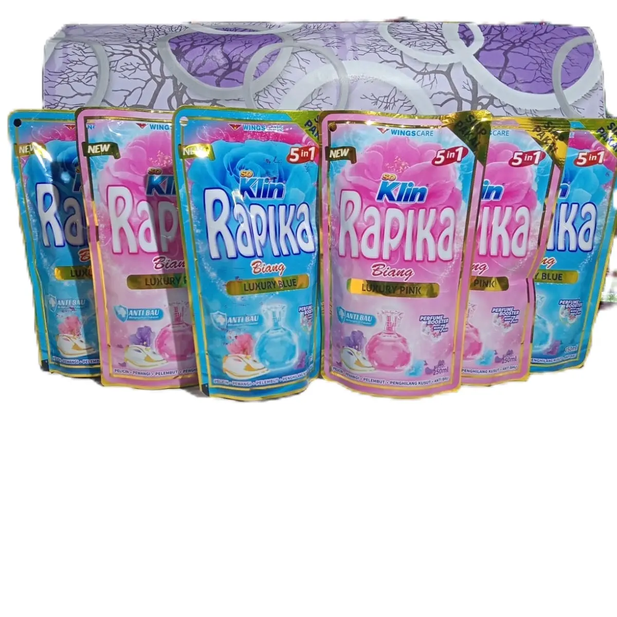 3pcs rapika biang prlicin pakaian LUXURY pouch 25ml random