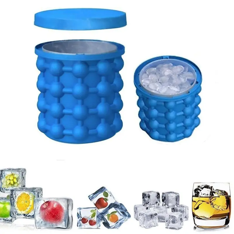 HAWXS Tempat Es Batu Ice Cube Bucket 3D Silicone Mold - C01 Terlaris Plastik Silikon