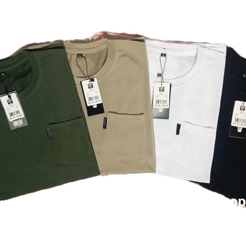 4pcs 100rb kaos poket kaos kantong depan kaos pria wanita Variasi Oblong Polos Baju 4