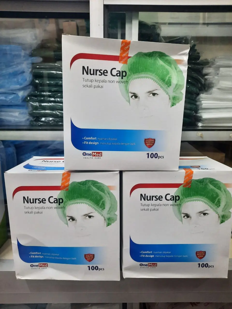 Nurse Cap Topi Penutup Kepala OneMed Box 100pcs
