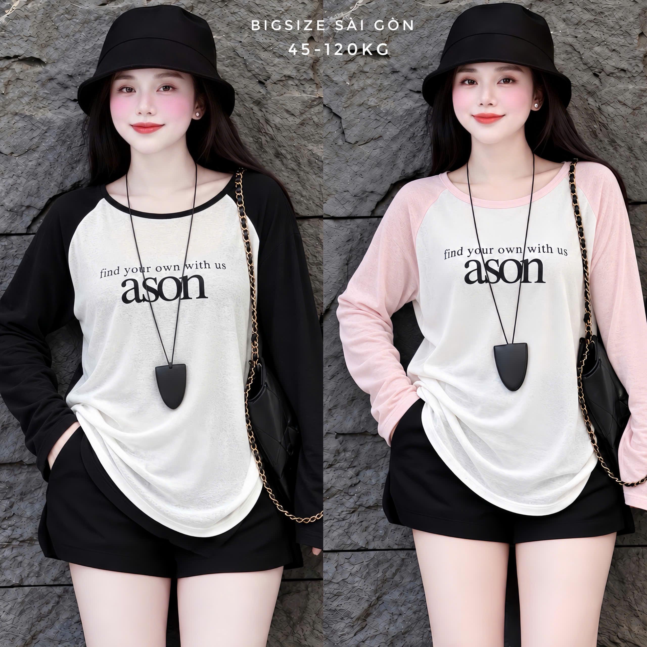 Áo Thun Giấy Nữ Có Bigsize Tay Raglan In Chữ Form Rộng 45–110kg Béo Xinh Shop - A.1906