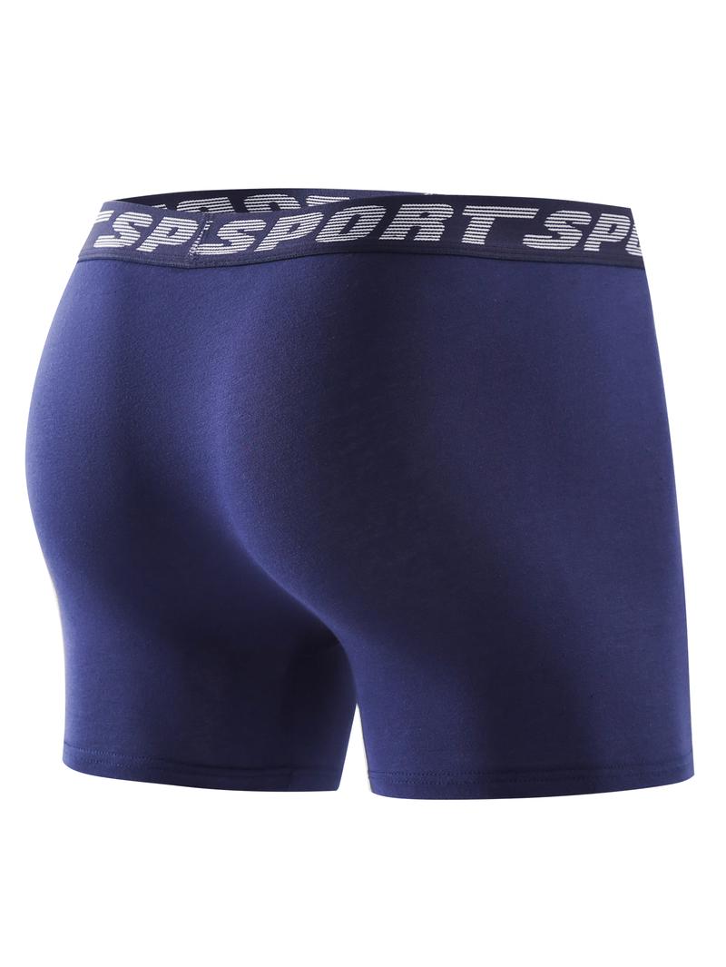 Product Introduction of 1/4 pack men's long boxer briefs, athletic fitness leggings, breathable and comfortable boxers 6