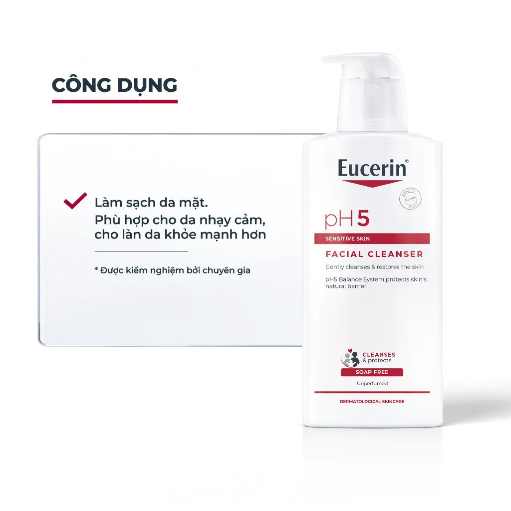 [Eucerin x Hannah] Sữa rửa mặt không gây kích ứng cho da nhạy cảm Eucerin pH5 Facial Cleanser 400ml | BigBuy360 - bigbuy360.vn