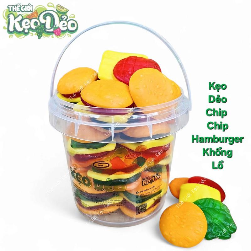 [ HAMBURGER ] Kẹo Dẻo Chip Chip Vị Trái Cây. Xô 400gr và Xô 1kg. Ngon như Burger, dẻo như kẹo