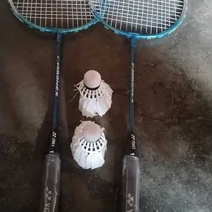 Paket hemat raket bulutangkis anak siap pakai 2 RAKET 2 KOK badminton raket murah
