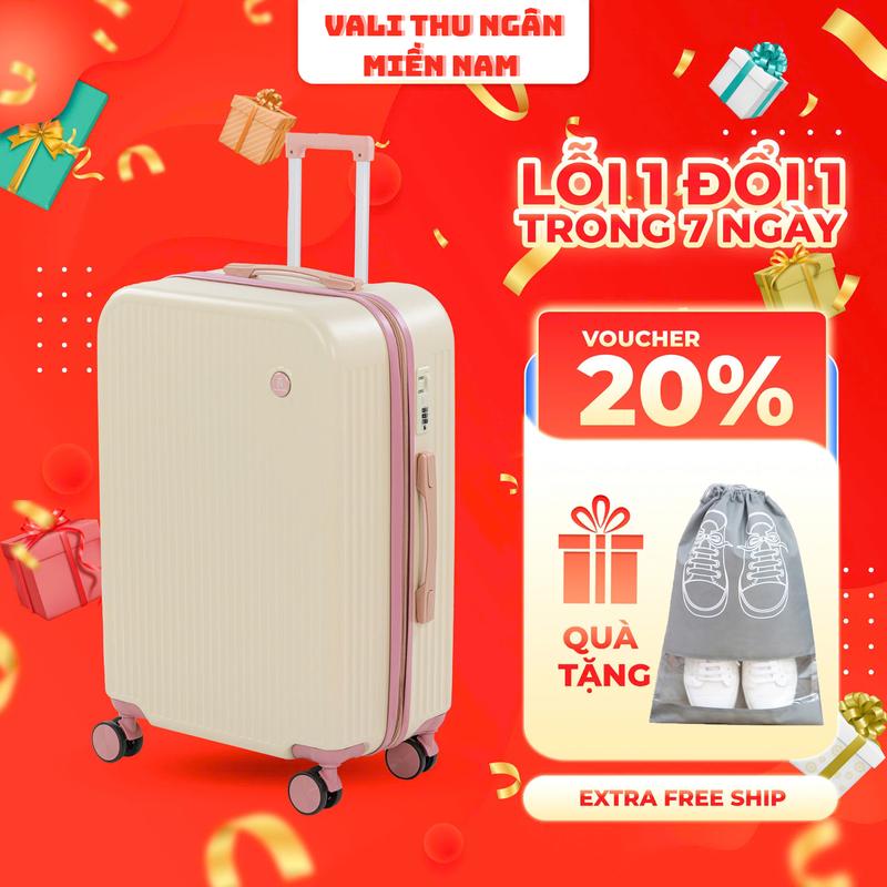 VALI AS 108 nhựa dẻo PP chống va đập size 20/24 ,chịu lực tốt,bánh xe xoay 360 độ,khóa bảo mật 3 số. BẢO HÀNH 5 NĂM PHỤ KIỆN - LỖI ĐỔI MỚI TRONG 7 NGÀY Nam