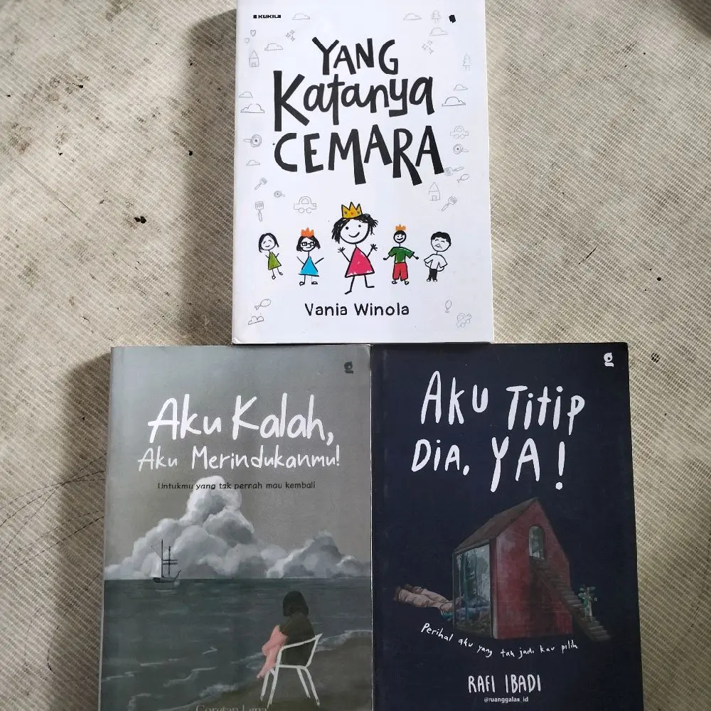 PAKET 3 BUKU / YANG KATANYA CEMARA / AKU KALAH AKU MERINDUKAN MU / AKU TITIP DIA YA / SURAT YASIN