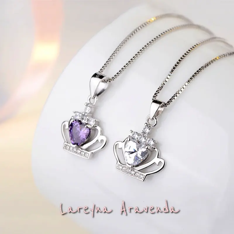 Kalung Titanium Wanita + Liontin Eternal Crown Crystal KL047 5