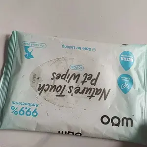 Woo Nature's Touch Pet Wet Wipes Tanpa Alkohol Alami Cat & Dog 10 lembar / 80 lembar