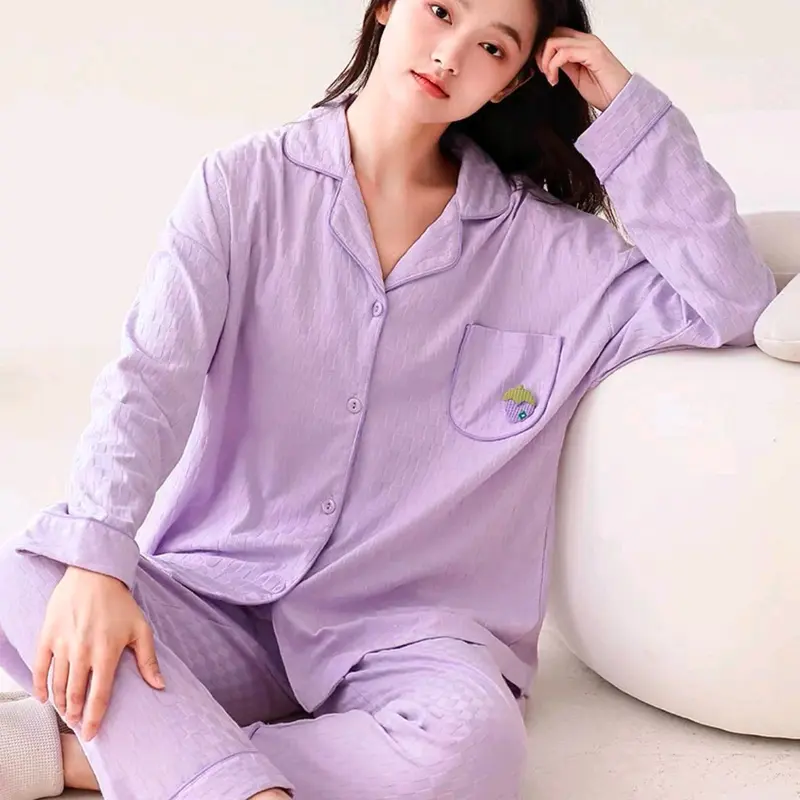 Piyama Pp Wanita Setelan Baju Tidur Wanita Dewasa Remaja Atasan Celana Panjang Lembut Nyaman Kaos Katun Motif 1