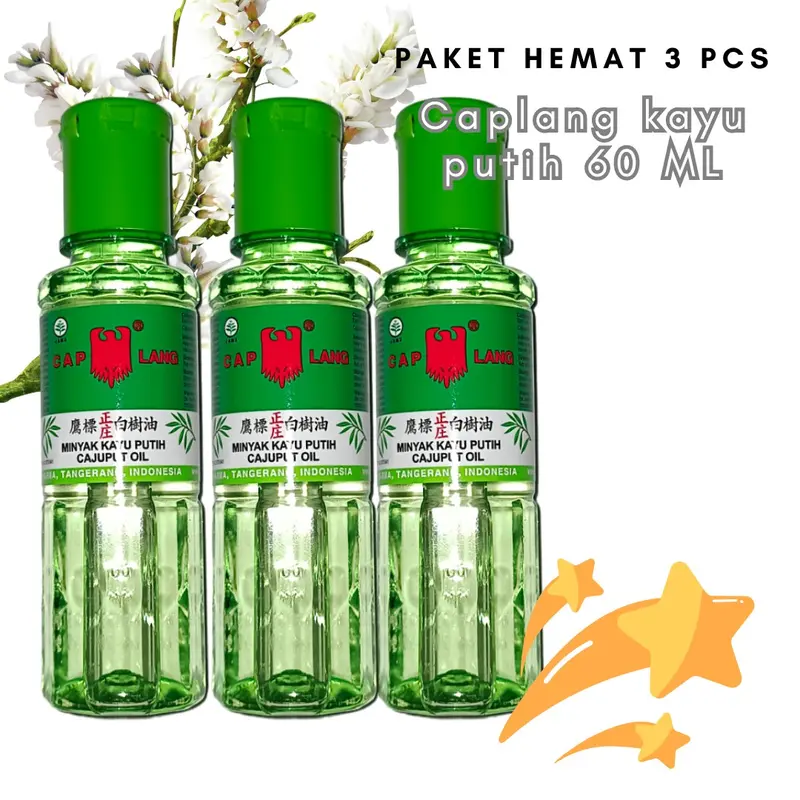 Paket 3 Botol Caplang Minyak Kayu Putih 60 Ml Tubuh 0