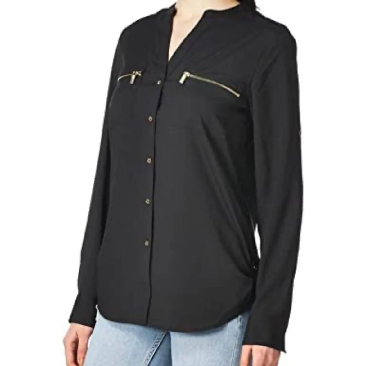 CK Black Button Down Blouse
