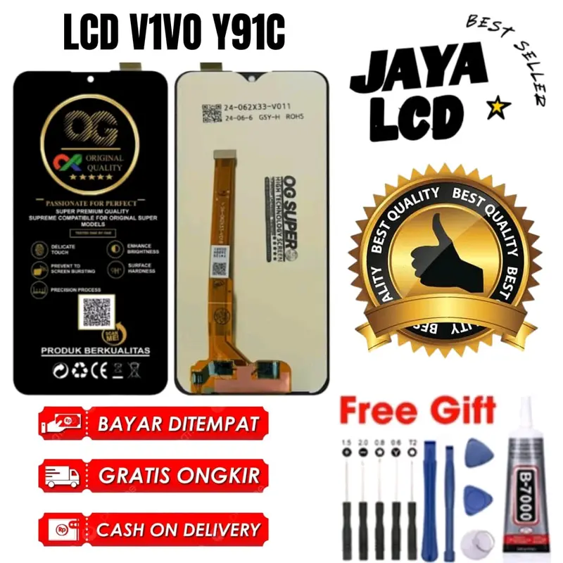 LCD Touchscreen V1V0 Y91C Fullset Original/ OG SUPER Free Obeng&Lem Plastik 0