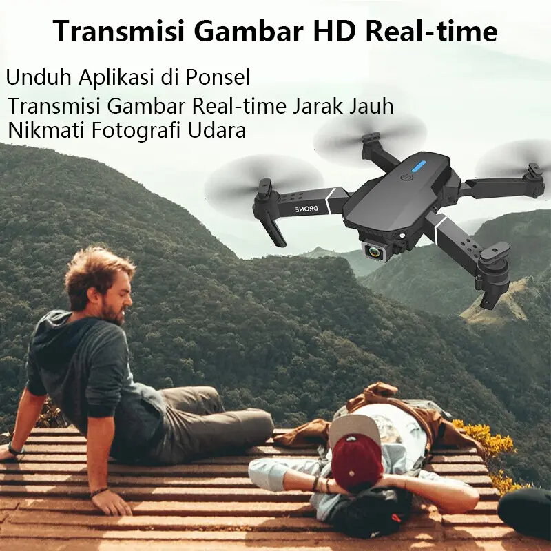 4K Drone E88 Pro Shot Camera Quadcopter Shoot Murah Original Indoor Outdoor Drone Pro Mini RC 4K HD Camera -D2 Kamera Wifi Accessories 4