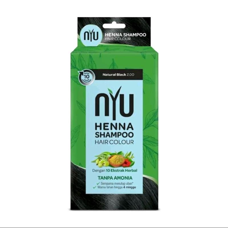 NYU Henna Shampoo Pewarna Rambut Sachet 20ml (Isi 4pcs/1 Box) - Cat Kering 2
