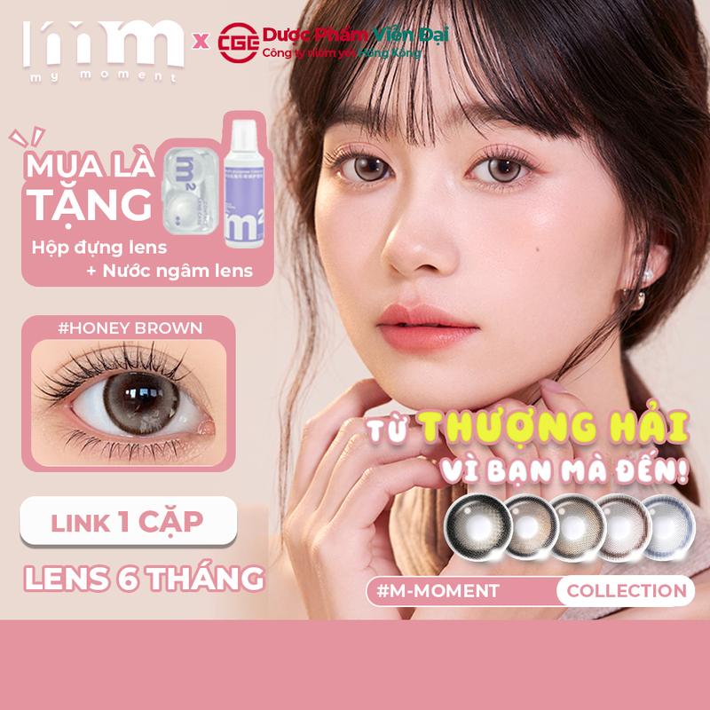 [0 ĐỘ] [1 CẶP] Kính áp tròng tất cả bộ sư tập lens 6 tháng M-MOMENT màu nâu xám hồng xanh lá xanh dương trăng douyin tự nhiên DIA 14.2mm 14.5mm kỷ yếu dự tiệc hẹn hò