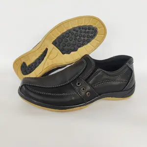 Sepatu pantofel pria sepatu kerja kasual formal bahan kulit asli warna hitam