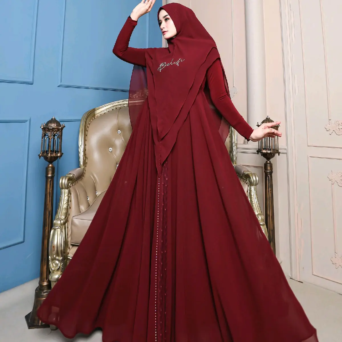 BASIC KAZUMI SYARI MATT CERUTY BABYDOLL MIX SOFT TILLE DOT EDISI CASUAL FOR MUSLIMAH by BELIFI Karet Manset Wudhu Tile Dress Wanita Variasi Ceruti Khimar Mewah Ibu Nyaman • exclusive  syar'i premium Gamis Maroon baju buat lebaran 2025