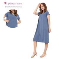 Gambar Baju Busui Friendly model Dress Hamil untuk Bumil dan Ibu Menyusui - Soft denim dari Baju Hamil Menyusui Happymomma Kota Tangerang Selatan 1 Tokopedia