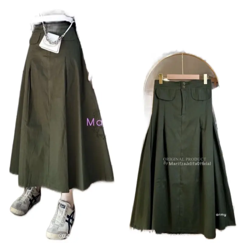 Rok Viola Katun Twill Premium Model Mayung Look Korea Panjang Wanita 3
