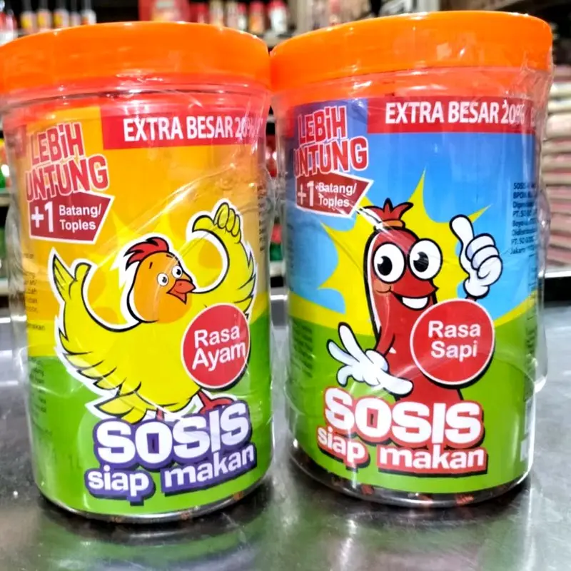25pcs Sosis so nice extra 20% siap makan || Sosis so nice rasa ayam rasa sapi || sosis toples  Makanan Daging frozen 0