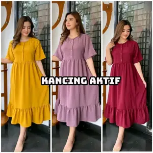 100rb Dapat 3 Pcs Daster Crinkle Airflow Premium Paket Usaha Nadira Dress Kekinian Viral Ruffle Kancing Nyaman Wanita Bumil Busui Tebal