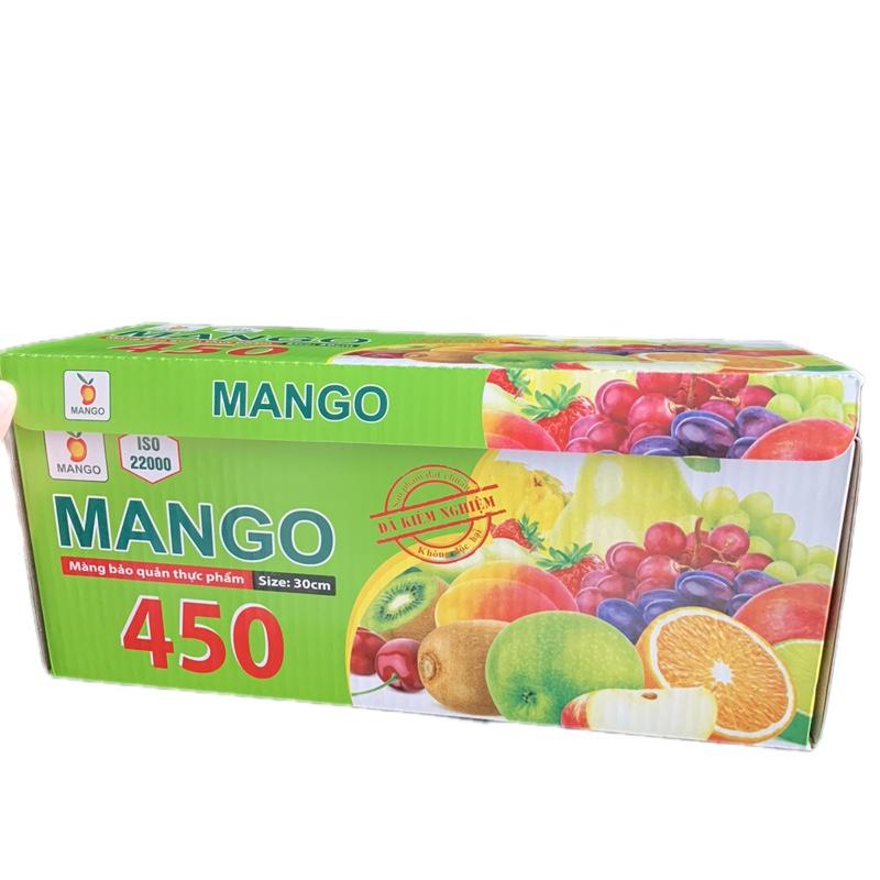Nguyên Bộ Màng bọc thực phẩm MANGO 450 cuộn lớn 30cm x 170 mét Kèm theo Hộp đựng giao cắt trục cố định lõi . Tiện Lợi cho mọi nhà