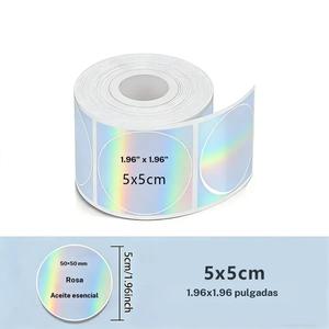 Etiqueta Holográfica Redonda (1 Rollo), Etiqueta Autoadhesiva, Papel para Etiquetas para Impresora de Etiquetas M220 M200 M221 M110