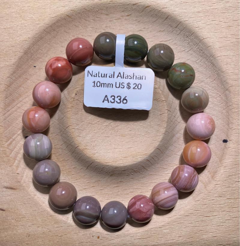 Product Introduction of 10mm - Natural Alashan Agate - Dark Rainbow Gradient Series - Round Beads - Handmade Bracelet 1