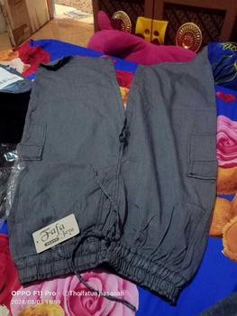 Product Review of Celana Kulot Cargo Jeans // Celana Cargo wanita Jeans Panjang Harga Grosiran Hitam Karet Loose Cewek from i**a 0