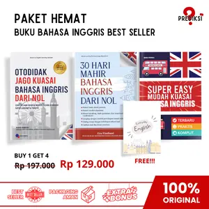 Paket Murah 3 Buku Bahasa Inggris Best Seller - OTODIDAK + 30 Hari Mahir + Super Easy + Everyday English