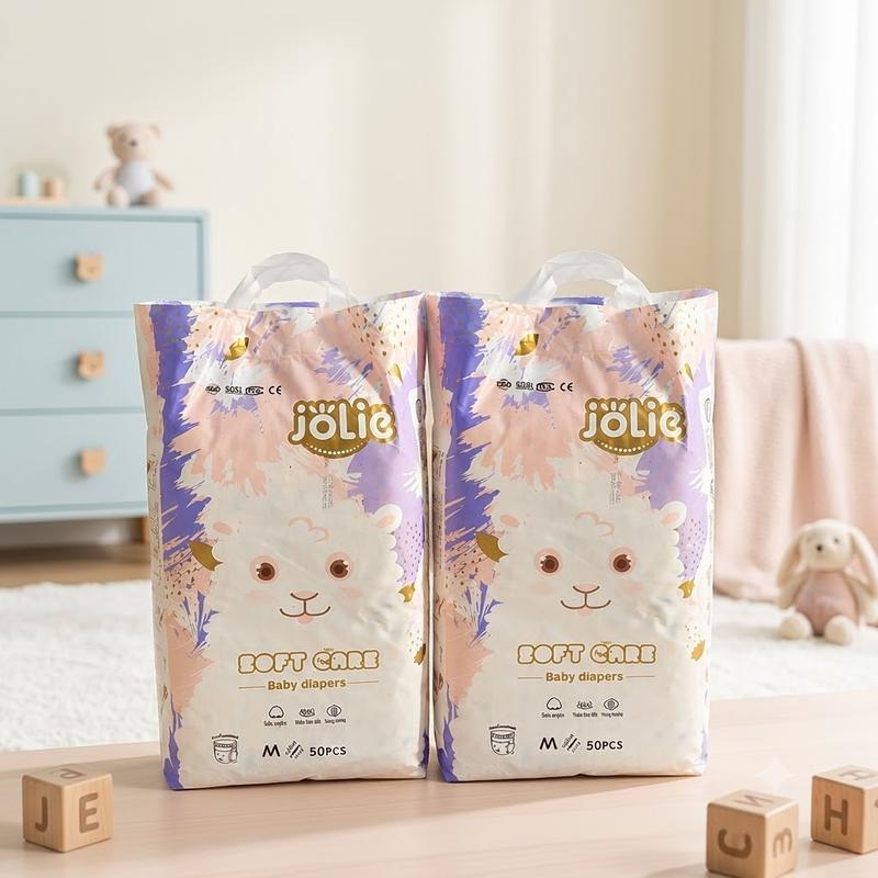 JOLIE Combo 100 Miếng Bỉm Quần & Tã Dán Siêu Mỏng Thấm Hút 500-800ml Cho Bé Size M/L/XL/2XL/3XL/4XL - Chăm Sóc Bé Tốt Nhất
