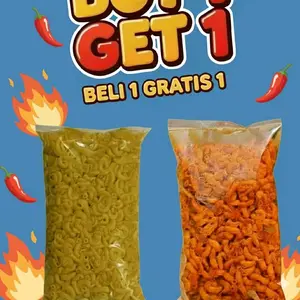 BELI 1 GRATIS 1 makaroni Cikruh pedas daun jeruk dan original Renyah  Food Snack