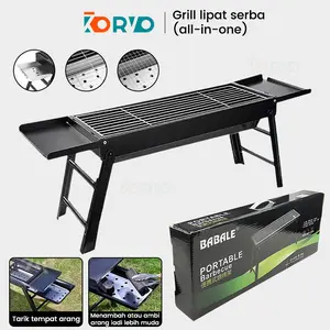 Alat Panggang Portable Barbeque Grill/BBQ Grill Multifungsi Alat Panggangan Lipat/Panggangan Berkemah Di Luar Ruangan/Pemanggang Camping Pakai Arang