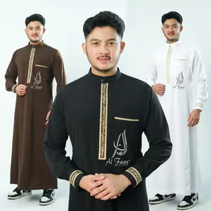 Jubah Slimfit HADAD Jubah Pria Gamis Pria Jubbah Mewah Model Terbaru Al faan Jubah selimfit Jubbah Mewah Bordir Jubbah Pria Muslim Alzan / Jubah Pria Premium