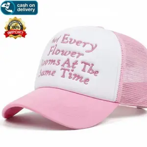Topi Jaring Biru Pink Trucker Kalcer Style Skena Keren Y2k Hats Cap Cowok Cewek - Topi Distro Jaring Snapback Baseball Gaul Kece Anak Sma Smk Viral Pria Wanita Fashion Outfit