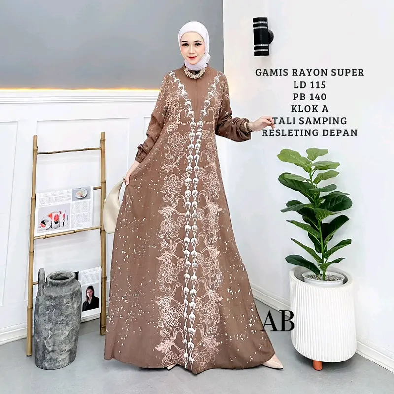 Gamis Rayon Cap Malaman Dress Muslim 1