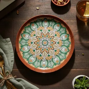 Hapimart Piring Melamin Motif Etnik Klasik Piring Saji Unik Foodgrade Aman Awet Anti Pecah