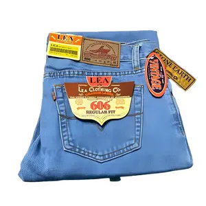 Celana jeans pria reguler panjang 606 model standar lurus tidak melar long pants Abu Biru