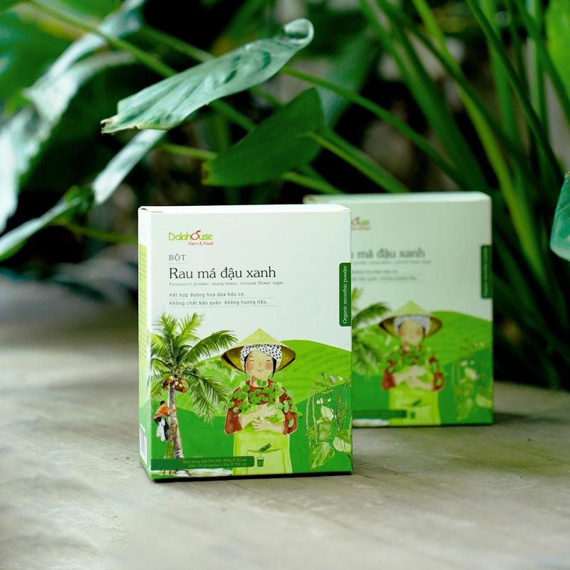 Bột Rau Má Đậu Xanh Dalahouse - Hộp 200g 10 gói